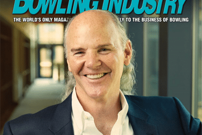 Ben Jones smiling on the front of Bowling Industry magazine