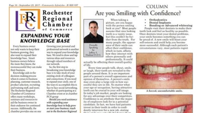 Column by Dr. Haddad titled "Are you Smiling with Confidence?"