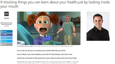 Article by Dr. Haddad titled "9 shocking things you can learn about your health just by looking inside your mouth"