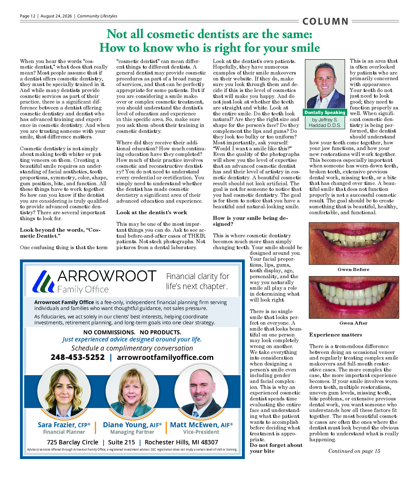 CL Not all cosmetic dentists are the same