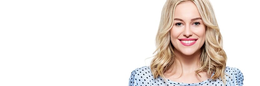 Beautiful young blonde with a natural white smile
